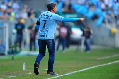 PORTO ALEGRE, RS, BRASIL, 12/05/2018 - Grêmio recebe o Inter na Arena, pela 05ª roda do Brasileirão 2018. Na foto - Renato Gaúcho. (FOTOGRAFO: CARLOS MACEDO / AGENCIA RBS)