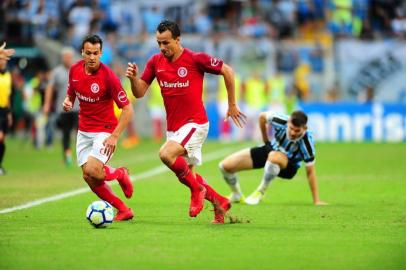 PORTO ALEGRE, RS, BRASIL, 12/05/2018 - Grêmio recebe o Inter na Arena, pela 05ª roda do Brasileirão 2018. Na foto - Leandro Damião. (FOTOGRAFO: CARLOS MACEDO / AGENCIA RBS)