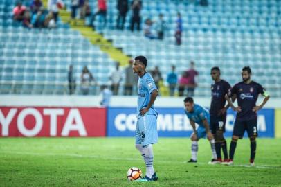 Gremio x MonagasRS - FUTEBOL/CONMEBOL LIBERTADORES 2018 /GREMIO X MONAGAS - ESPORTES - Lance da partida entre Gremio e Monagas disputada na noite desta terca-feira, no Estadio Monumental de Maturin, na Venezuela, valida pela Conmebol Libertadores 2018. FOTO: LUCAS UEBEL/GREMIO FBPAEditoria: SPOIndexador: Lucas UebelSecao: futebolFonte: Gremio.netFotógrafo: Gremio x Monagas