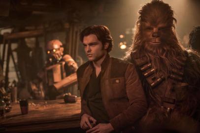 Alden Ehrenreich is Han Solo and Joonas Suotamo is Chewbacca in SOLO: A STAR WARS STORY.