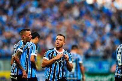  PORTO ALEGRE, RS, BRASIL, 18.03.2018. Inter e Grêmio disputam Gre-Nal 414 no estádio Arena e válido pela semifinal do Campeonato Gaúcho 2018. Na foto: Arthur (ANDERSON FETTER/AGÊNCIA RBS)