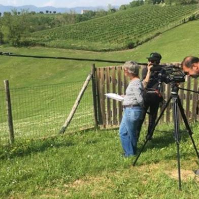 Equipe do filme Legado Italiano...entrevista da querida monica rossetti na Scuola de Enologia de Conegliano.