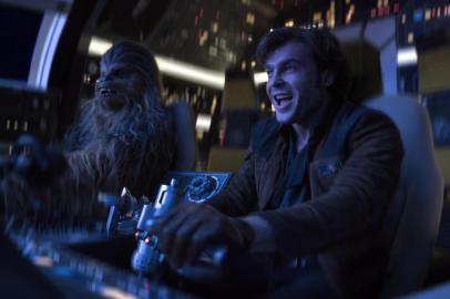 Alden Ehrenreich is Han Solo and Joonas Suotamo is Chewbacca in SOLO: A STAR WARS STORY.