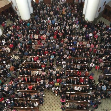 Santuário de Caravaggio hoje pela manhã, em Farroupilha