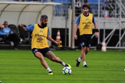  PORTO ALEGRE, RS, BRASIL, 31/05/2018 -  Treino do Grêmio que ocorreu nesta tarde.(FOTOGRAFO: ROBINSON ESTRÁSULAS / AGENCIA RBS)