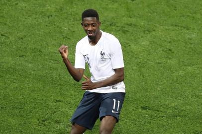  France's foward Ousmane Dembele celebrates after scoring a goal during the friendly football match between France and Italy at the Allianz Riviera Stadium in Nice, southeastern France, on June 1, 2018. / AFP PHOTO / VALERY HACHEEditoria: SPOLocal: NiceIndexador: VALERY HACHESecao: soccerFonte: AFPFotógrafo: STF