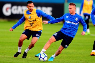  PORTO ALEGRE, RS, BRASIL, 05/06/2018 - Treino do Grêmio que ocorreu nesta tarde. (FOTOGRAFO: ROBINSON ESTRÁSULAS / AGENCIA RBS)