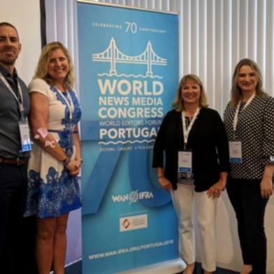 Andiara Petterle é uma das palestrantes do World News Media Congress, que acontece em Portugal até sexta-feira (8)