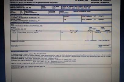 Auto de infrações cobradas irregularmente em Sapucaia do Sul. Matéria do GDI.