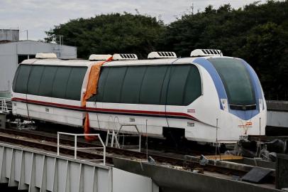  PORTO ALEGRE, RS, BRASIL, 04-06-2018. A aeromóvel que liga a estação do trensurb ao Aeroporto Salgado Filho está parado. (CARLOS MACEDO/AGÊNCIA RBS)