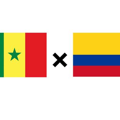 escudos, montagem, futebol, copa do mundo, senegal, colômbia