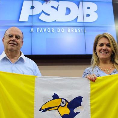 Paula Ioris e Ozório Alcides Rocha, presidente e vice-presidente do PSDB de Caxias, respectivamente.