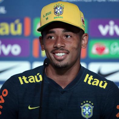 Gabriel Jesus durante coletiva de imprensa apos o Treino da Selecao Brasileira no CT de Sochi na Russia  Créditos: André Mourão / MoWA Press