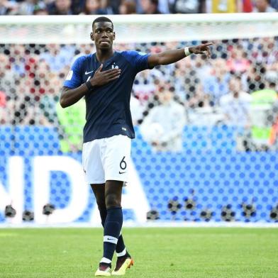  France's midfielder Paul Pogba celebrates a goal during the Russia 2018 World Cup Group C football match between France and Australia at the Kazan Arena in Kazan on June 16, 2018. / AFP PHOTO / FRANCK FIFE / RESTRICTED TO EDITORIAL USE - NO MOBILE PUSH ALERTS/DOWNLOADSEditoria: SPOLocal: KazanIndexador: FRANCK FIFESecao: soccerFonte: AFPFotógrafo: STF