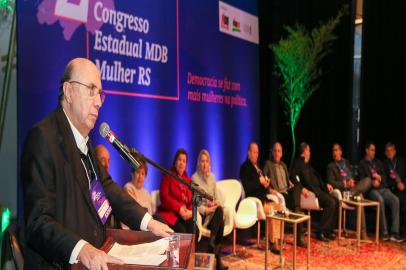 Pré-candidato à Presidência, Henrique Meirelles deu entrevista coletiva e participou de evento do MDB Mulher em Porto Alegre