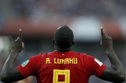  Belgiums forward Romelu Lukaku celebrates after scoring his teams third goal during the Russia 2018 World Cup Group G football match between Belgium and Panama at the Fisht Stadium in Sochi on June 18, 2018. / AFP PHOTO / Adrian DENNIS / RESTRICTED TO EDITORIAL USE - NO MOBILE PUSH ALERTS/DOWNLOADSEditoria: SPOLocal: SochiIndexador: ADRIAN DENNISSecao: soccerFonte: AFPFotógrafo: STF