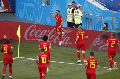  Belgiums forward Dries Mertens (C) celebrates after scoring the opening goal during the Russia 2018 World Cup Group G football match between Belgium and Panama at the Fisht Stadium in Sochi on June 18, 2018. / AFP PHOTO / Odd ANDERSEN / RESTRICTED TO EDITORIAL USE - NO MOBILE PUSH ALERTS/DOWNLOADSEditoria: SPOLocal: SochiIndexador: ODD ANDERSENSecao: soccerFonte: AFPFotógrafo: STF