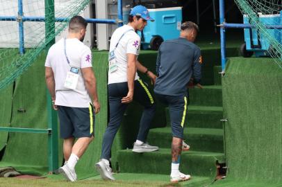  durante a partida da Copa do Mundo 2018 entre Brasil x Suica na arena Rostov na Russia.Descrição: Neymar durante o treino da Seleção Brasileira em Sochi, na Russia.Créditos: MoWA Press