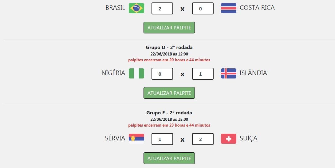 Sérvia x Brasil palpite para o bolão da Copa do Mundo 2018