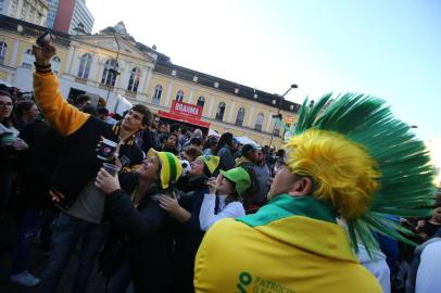  PORTO ALEGRE, RS, BRASIL, 27/06/2018 - Fan fest para Brasil x Sérvia. (FOTOGRAFO: LAURO ALVES / AGENCIA RBS)