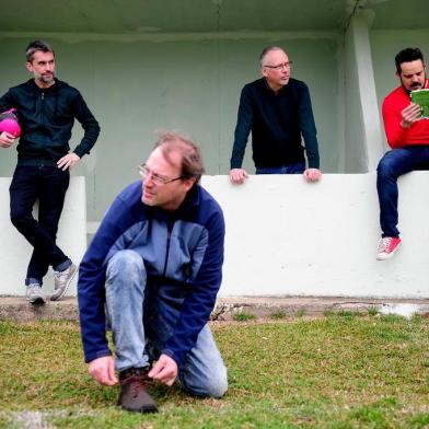  CAXIAS DO SUL, RS, BRASIL, 28/06/2018. Lançamento do livro Não Culpe o Narrador, com participação dos caxienses  Marcos Mantovani, Lúcio Humberto Saretta, Marcos Kirst e Tiago Sozo Marcon. (Diogo Sallaberry/Agência RBS)