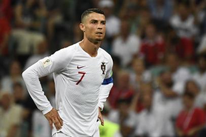 Portugals forward Cristiano Ronaldo reacts during the Russia 2018 World Cup round of 16 football match between Uruguay and Portugal at the Fisht Stadium in Sochi on June 30, 2018. / AFP PHOTO / Jonathan NACKSTRAND / RESTRICTED TO EDITORIAL USE - NO MOBILE PUSH ALERTS/DOWNLOADS