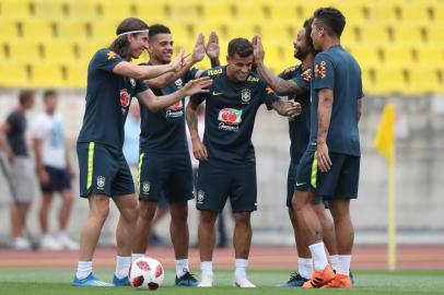  Último treino da Seleção em Sochi. . Lucas Figueiredo/CBF