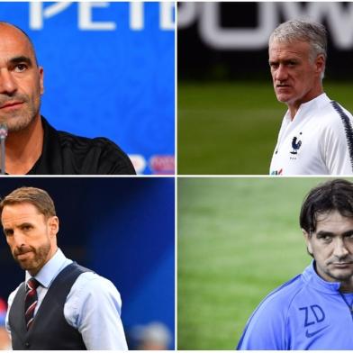 Roberto Martinez, Didier Deschamps, Zlatko Dalic, Gareth Southgate, copa do mundo