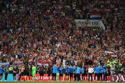 Croatias players celebrate their win at the end of the Russia 2018 World Cup semi-final football match between Croatia and England at the Luzhniki Stadium in Moscow on July 11, 2018.Croatia will play France in the World Cup final after they beat England 2-1 in extra-time on Wednesday thanks to a Mario Mandzukic goal in the second period of extra-time. / AFP PHOTO / FRANCK FIFE / RESTRICTED TO EDITORIAL USE - NO MOBILE PUSH ALERTS/DOWNLOADSALERTS/DOWNLOADS