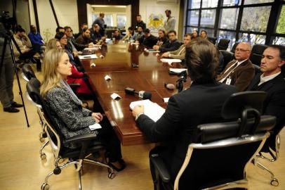  CAXIAS DO SUL, RS, BRASIL, 13/07/2018 - Em coletiva para a imprensa o prefeito Daniel Guerra anuncia plantão pediátrico 24 horas, em modelo de gestão compartilhada. (Marcelo Casagrande/Agência RBS)