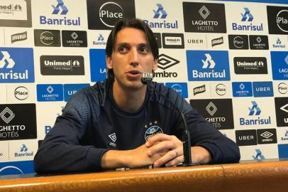  pedro geromel, grêmio, futebol, coletiva