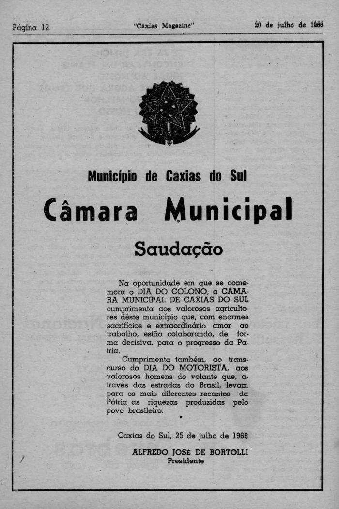 Acervo Centro de Memória da Câmara de Vereadores de Caxias do Sul / reprodução