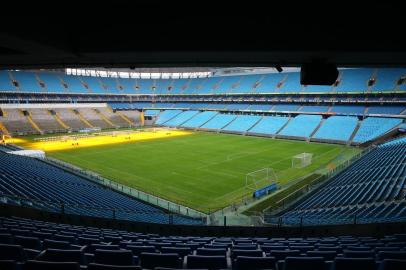  PORTO ALEGRE, RS, BRASIL - 17/07/2018 - Condições do gramado da Arena do Grêmio após a parada para a Copa do Mundo. (Lauro Alves/Agência RBS)