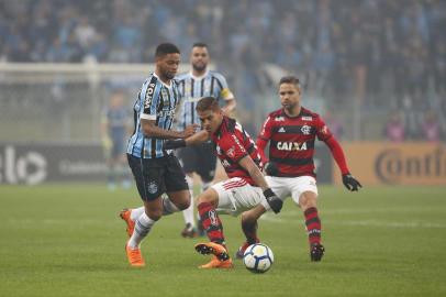  PORTO ALEGRE, RS, BRASIL, 01.08.2018. Grêmio enfrenta o Flamengo em partida válida pelas quartas de final da Copa do Brasil 2018, na Arena. Na foto, André em lance do jogo.Foto: André Ávila/Agência RBS