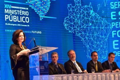  GRAMADO, RS, BRASIL, 03/08/2018. A procuradora-geral da República, Raquel Dodge, participou, nesta sexta-feira (3), no XIV Congresso Estadual do Ministério Público, realizado em Gramado.Foto:  PG Alves/MPRS