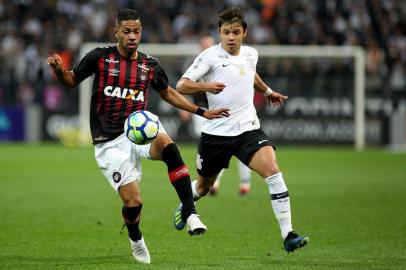 Romero, jogador do Corinthians, durante partida contra o time do Atletico-PR, valido pela decima setima rodada do Campeonato Brasileiro, no estadio Arena Corinthians. ( Foto : Luis Moura / WPP).