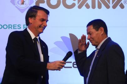  GRAMADO, RS, BRASIL, 06-08-2017. Candidato a presidência da república, Jair Bolsonaro, e o vice, Mourão, participam de evento em Gramado. (ISADORA NEUMANN/AGÊNCIA RBS)