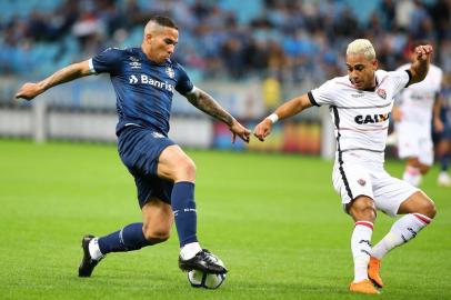  PORTO ALEGRE, RS, BRASIL, 12-08-2018. Grêmio enfrenta o Vitória na Arena pelo Campeonato Brasileiro. (LAURO ALVES/AGÊNCIA RBS)