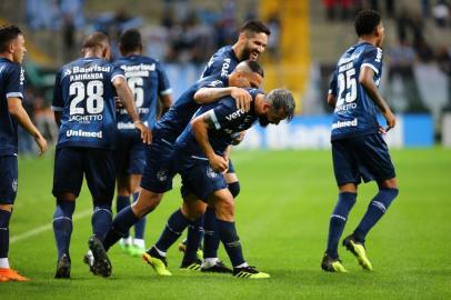  PORTO ALEGRE, RS, BRASIL, 12-08-2018. Grêmio enfrenta o Vitória na Arena pelo Campeonato Brasileiro. (LAURO ALVES/AGÊNCIA RBS)