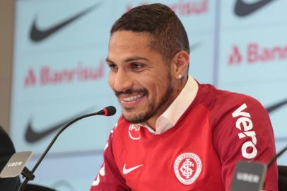  PORTO ALEGRE, RS, BRASIL, 15/08/2018 - Coletiva de Paolo Guerrero. (FOTOGRAFO: FERNANDO GOMES / AGENCIA RBS)