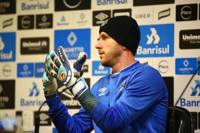  PORTO ALEGRE, RS, BRASIL, 21-08-2018. Grêmio faz treino no CT Luiz Carvalho. (LAURO ALVES/AGÊNCIA RBS)