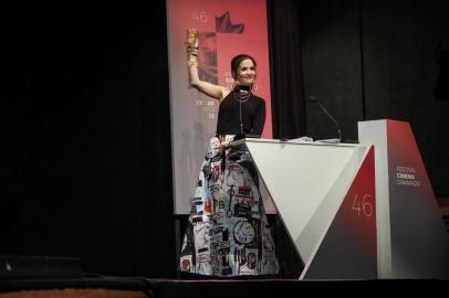  Gramado - RS 22/08/2018 - 46Âº Festival de Cinema de Gramado - Atriz Natalia Oreiro na homenagem recebendo TrofÃ©u Kikito de Cristal - Foto: Edison Vara / PressphotoIndexador: Edison Vara