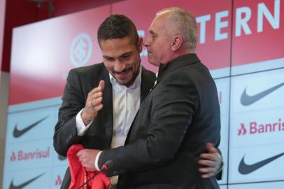  PORTO ALEGRE, RS, BRASIL, 15/08/2018 - Coletiva de Paolo Guerrero. (FOTOGRAFO: FERNANDO GOMES / AGENCIA RBS)