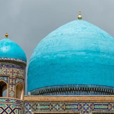 Madrassa (escola islâmica) em Samarkand, no Uzbequistão.