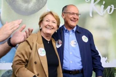 Geraldo Alckmin, candidato a presidente pelo PSDB, com a candidata a vice, Ana Amélia Lemos (PP). 