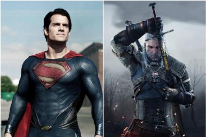 Henry Cavill como Super-Homem e Geralt, de The Witcher