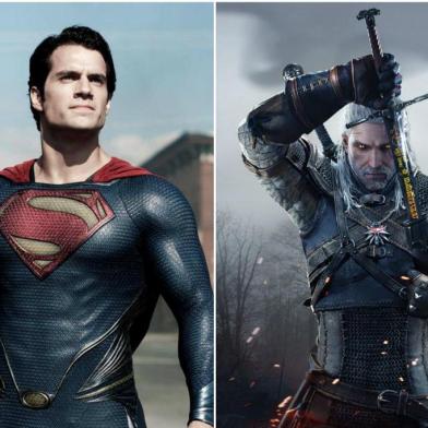 Henry Cavill como Super-Homem e Geralt, de The Witcher