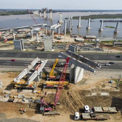  PORTO ALEGRE - BRASIL - Contrução da nova ponte do Guaíba . (FOTO: LAURO ALVES)