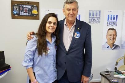 Adriana de Lucena (Drica), segunda suplente ao Senado pelo PP, com o candidato ao Senado, Luis Carlos Heinze