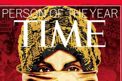 -This image provided December 14, 2011 by TIME Magazine shows the December 26, 2011/January 2, 2012 issue featuring The Protester, who was named TIMEs Person of the Year. Time magazine named the collective protester around the world as its person of the year Wednesday, citing the change brought by street demonstrations from Arab countries to New York.          AFP PHOTO/HANDOUT/TIME MAGAZINE       = RESTRICTED TO EDITORIAL USE - MANDATORY CREDIT AFP PHOTO / TIME MAGAZINE   - NO MARKETING NO ADVERTISING CAMPAIGNS - DISTRIBUTED AS A SERVICE TO CLIENTS =Editoria: ACELocal: New YorkIndexador: HOSecao: mass mediaFonte: TIME MAGAZINEFotógrafo: HO